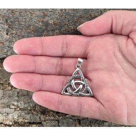 Kiss of Leather Celtic Knot Pendant 925 Sterling Silver No. 232, Sterling Silver, No Gemstone