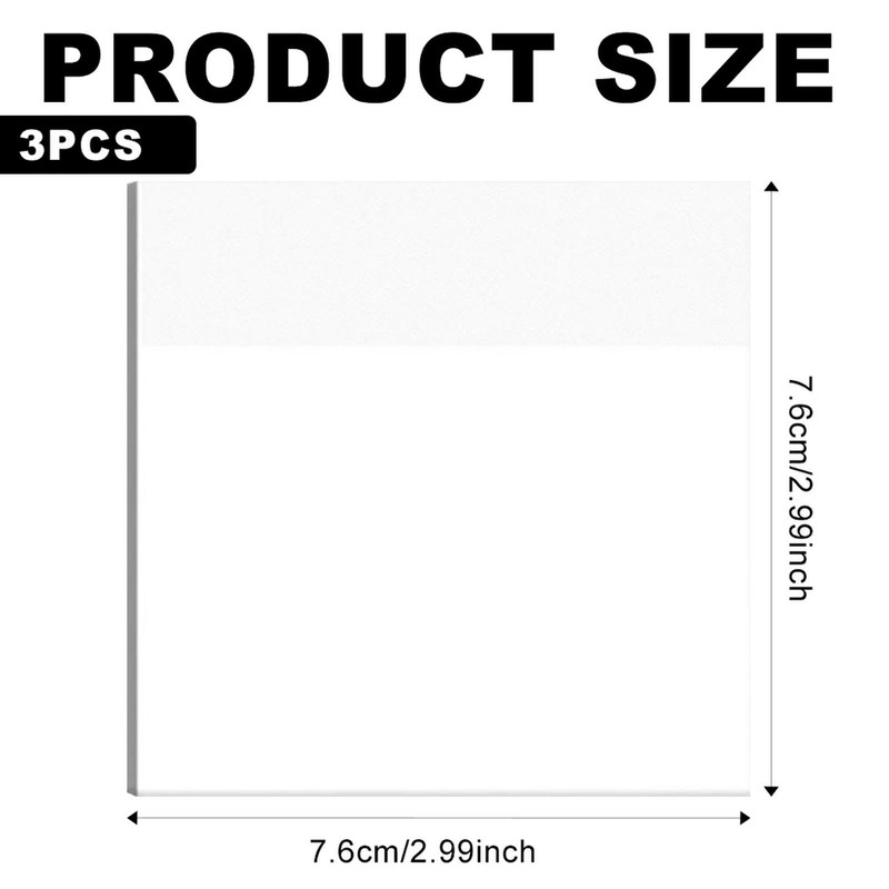 4 Pack Transparent Sticky Notes, 3x3 inch Clear Sticky Notes