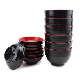 usamjtable Set of 6 Japanese Melamine 味噌湯ボウル4" Miso Soup Rice Bowls With Lid (B11894) ~ We Pay Your Sales Tax