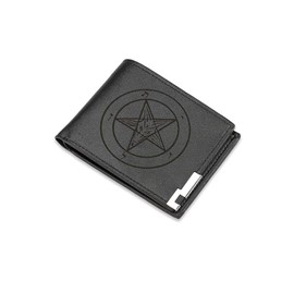 A1 Graphics Ltd Baphomet Wallet Vegan Leather Black Brown Grey Leather Mystical Symbol Wallet Gift for Occult Enthusiasts (Black)