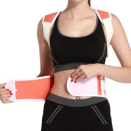 Extreme Fit Adjustable Posture-Support Brace and Double-Compression Belt