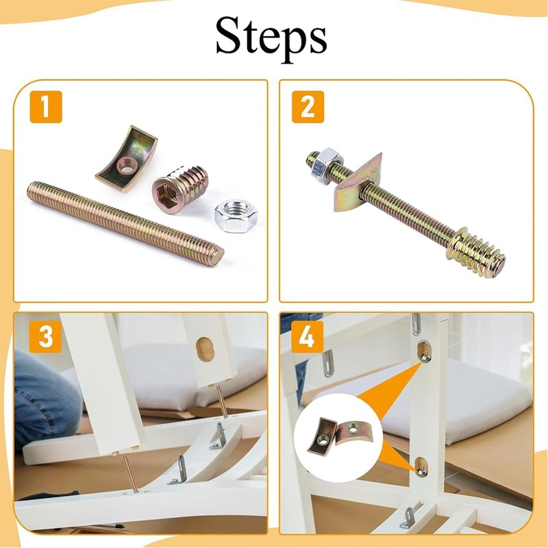 10 Pieces Half Moon Nuts Mini Furniture Connecting Nuts Spacer