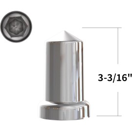 XIUHUA 33mm Chrome Plastic w/ Flange Push on Lug Nut Covers for Semi Truck Wheels(60)