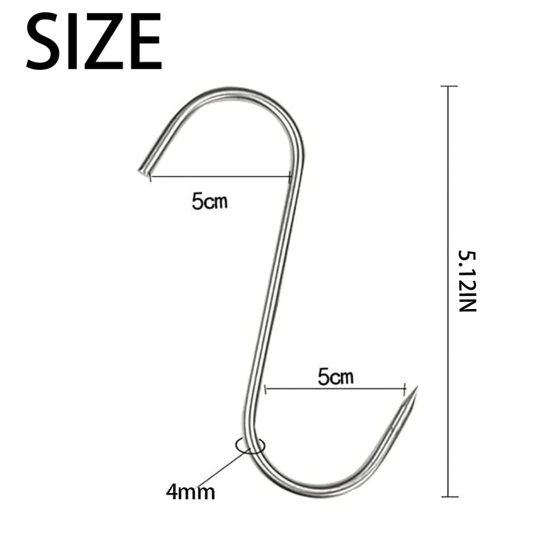 Meat Hook, Premium Stainless Steel Butcher Hook, Smoking Hook, Meat