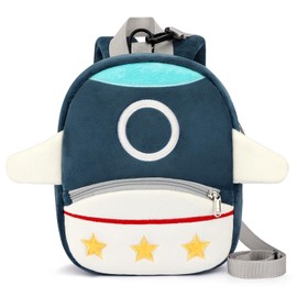 mibasies Toddler Backpacks for Girls 2-4: Cute Rocket Plush Backpack - 3D Animal Cartoon Mini Travel Bag -10 inch Backpack Leash for Toddlers 1-3
