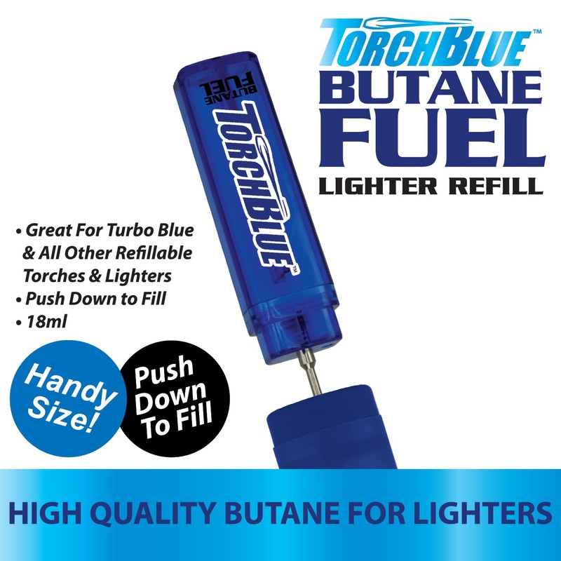 Turbo Blue 18 ml Butane Fuel Refill for Torch Lighters