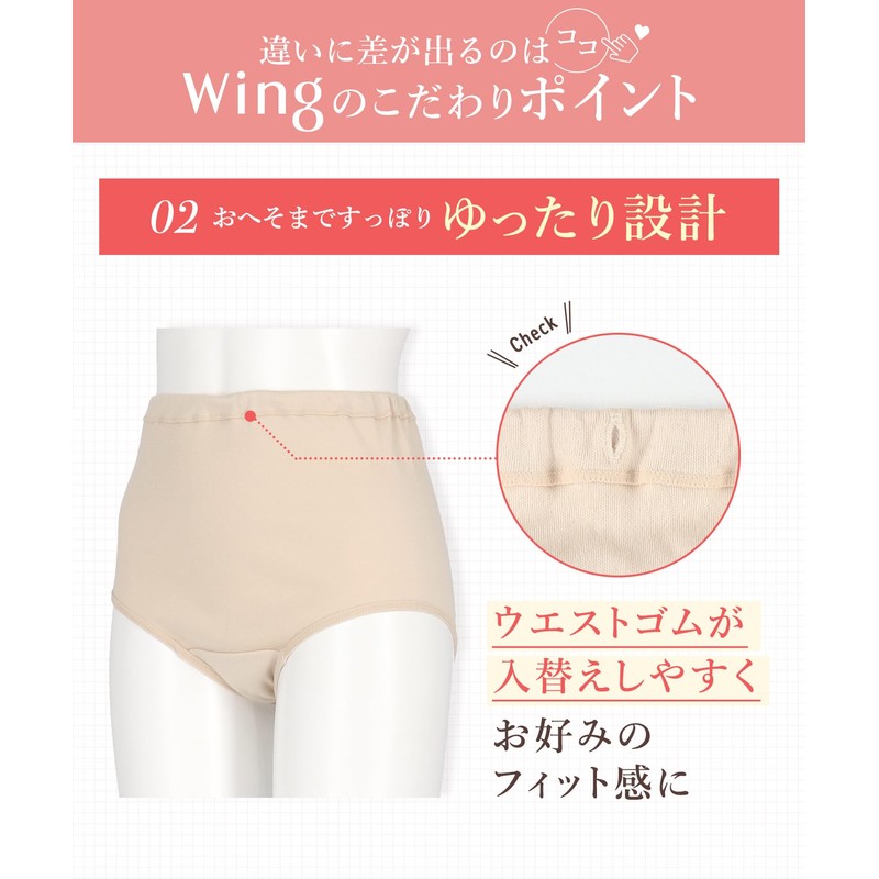 Wing/Wacoal EC3400 Women's Panties, 100% Cotton (Body Fabric), Loose Design,