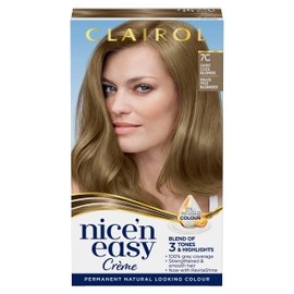 Clairol Nice'n Easy Crème, Natural Looking Oil Infused Permanent Hair Dye, 7C Dark Cool Blonde