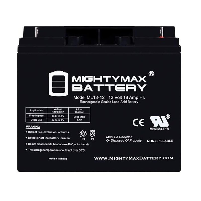 Mighty Max Battery ML18-12 - 12 Volt 18 AH, Nut