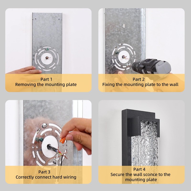 Hyunbae Outdoor Wall Light, 18.9" Large LED Modern Outdoor Wall