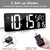 XREXS Large Digital Wall Clock with Remote Control, 16.5 Inch
