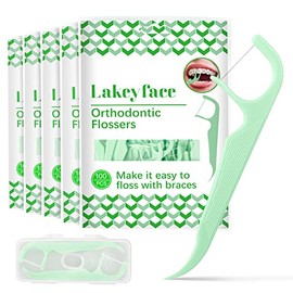 Lakeyface Hilo Dental de Ortodoncia de 500 Unidades para Aparatos Ortopédicos con Dispensador de Hilo Dental, Hilo Dental para Aparatos Ortopédicos