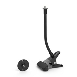 Ring Indoor Cam (2nd Gen) & Pan-Tilt Indoor Cam Clip Mount | 15cm Adjustable Metal Arm | Secure Clamp for 2-Inch Surfaces | Black/White Options (Black)