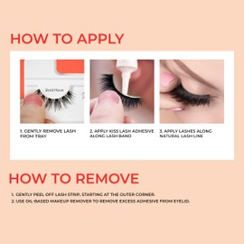 KISS My Lash But Bolder, False Eyelashes, 'Big Personality', 14 mm, Includes 1 Pair, Contact Lens Friendly, Easy to Apply, Reusable Strip Lashes, Glue-On