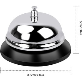 MEETOZ Call Bell, Silver Desk Bell, Table Bells with Clear Sound Chrome-Plated Service Bells for Home, Store, Kitchen Restaurant or Hotel
