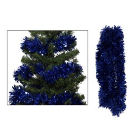 Simply Products 4M Chunky/Fine Cut Christmas Tinsel Garland Decoration (Navy)