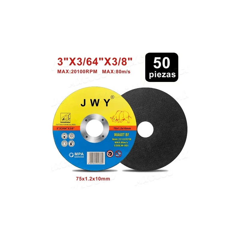 Disco De Corte Para Metal Acero Inox 3 75mm 50
