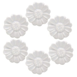 Tecrio 6PCS Vintage Floral Daisy Ceramic Dresser Drawer Knobs Elegant Cabinet Cupboard Door Hardware Pull Handles w/Screws White