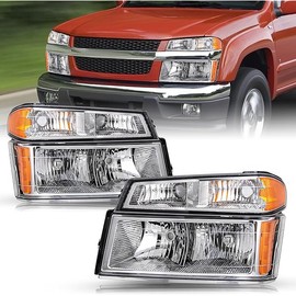 4pcs Headlight Assembly Set Replacement for 2004-2012 Chevy Colorado/GMC Canyon, 2006-2008 Isuzu I-Series w/Bumper Lights Passenger & Driver Side