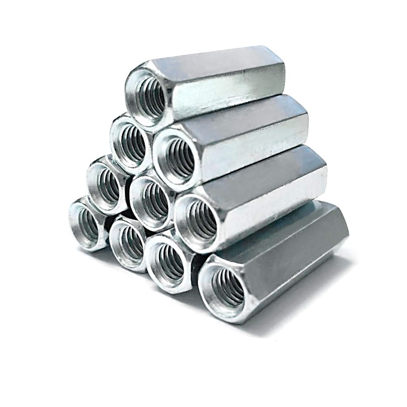 NIDAYE 10 Packs 3/8"-16 Rod Coupling Nuts, UNC Threaded Hex