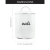 AuldHome Design Farmhouse Enamelware Oatmeal Canister (White); Rustic Distressed Style
