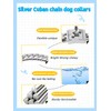 QICHENMAO Dog Chain Collar Silver Cuban Link Chain Collar with