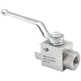 TieMin High Pressure Hydraulic Ball Valve 3/8 Inch 7250 PSI High Pressure, Shut-Off 2 Way Hydraulic Ball Valve KHB 3/8" NPT
