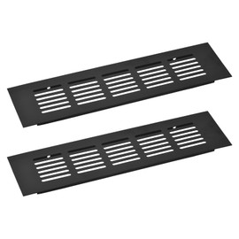 sourcing map 2pcs Rectangle Ventilation Grille Aluminum Alloy Mesh Air Vent Cover Louvered Ventilation Cover for Cabinet Wardrobe Shoe Cabinet Closet, 225x60mm/8.86"x2.36"