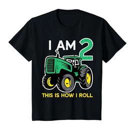 Kids 2nd Birthday Tractor I Am 2 Years Old Farm Truck Boys Kids T-Shirt