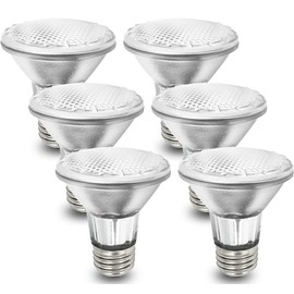 BOGAO Par20 Bulbs, 6 Pcs 120V 50W Par20 Light Bulbs, E26 Medium Base Long Lasting Life High Output Reflector Flood Lights Replacement Range Hood Light - Warm Light