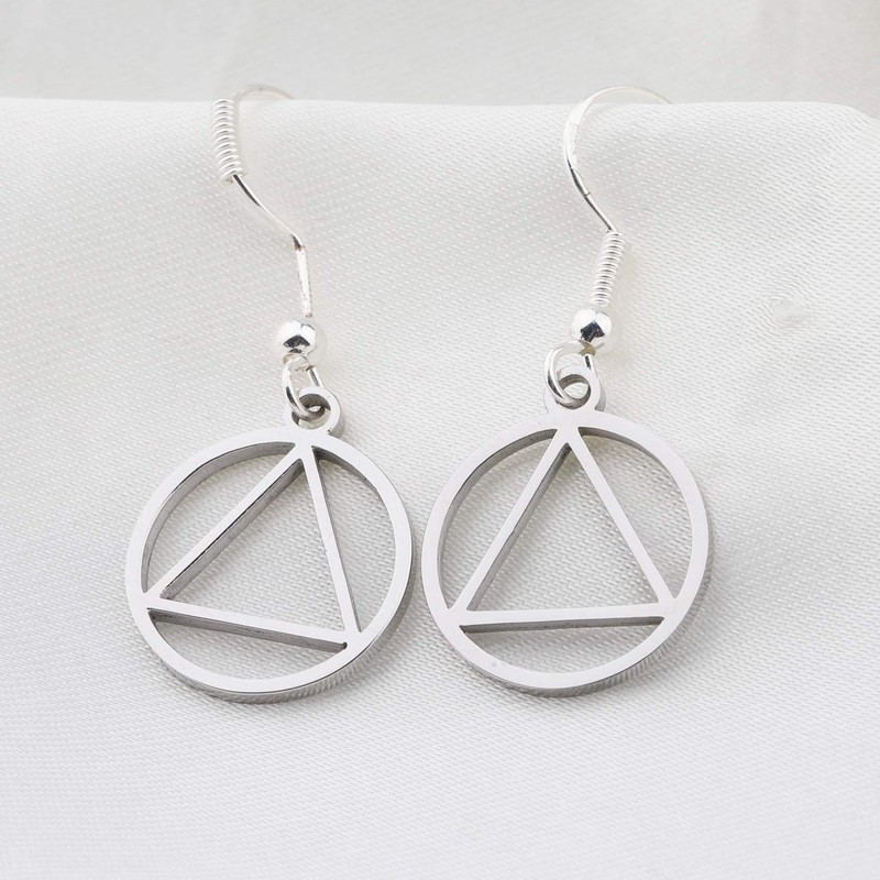 AA Gift Sobriety Earring Recovery Jewelry Alcoholics Anonymous Gifts (earring)