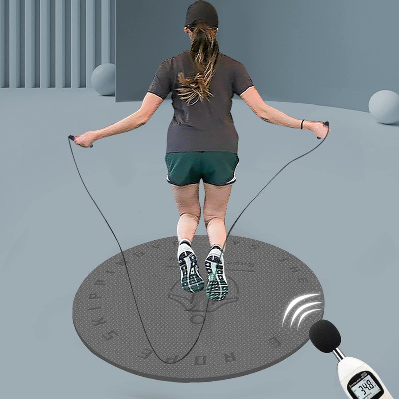 Generic Jump Rope Mat, Grey, Multi-Sport Exercise Mat, Non-Slip, Sound