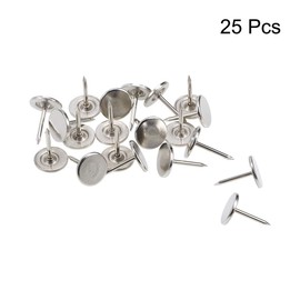 sourcing map Upholstery Nails Tacks 11mmx15mm Flat Head Furniture Nails Pins Silver Tone for Furniture Sofa Headboards, 25 Pcs
