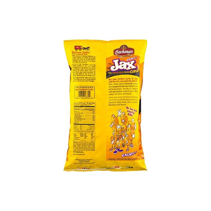 Bachman Jax Cheddar Cheese Puffed Curls 9.75 Oz (2 Bags)