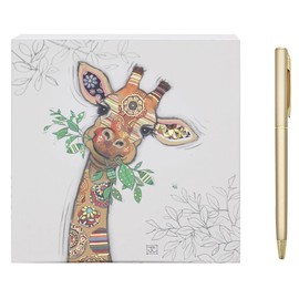 L & P Home & Gifts Gina Giraffe Memo Block | Designed By Bug Art | Artistic Square Memo Block For Office, Home or Schools | Murphy Mutt Memo Pad Block With Lovely Designs