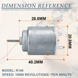 Innfeeltech 20 Pcs Micro DC Motor Small DC Motor Mricor R140 DC 3V-5V 18000RPM for DIY Toys and Science Experiments