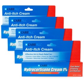 CareAll Hydrocortisone 1%, 1oz Tube (Pack of 4), Maximum Strength Anti-Itch Crea