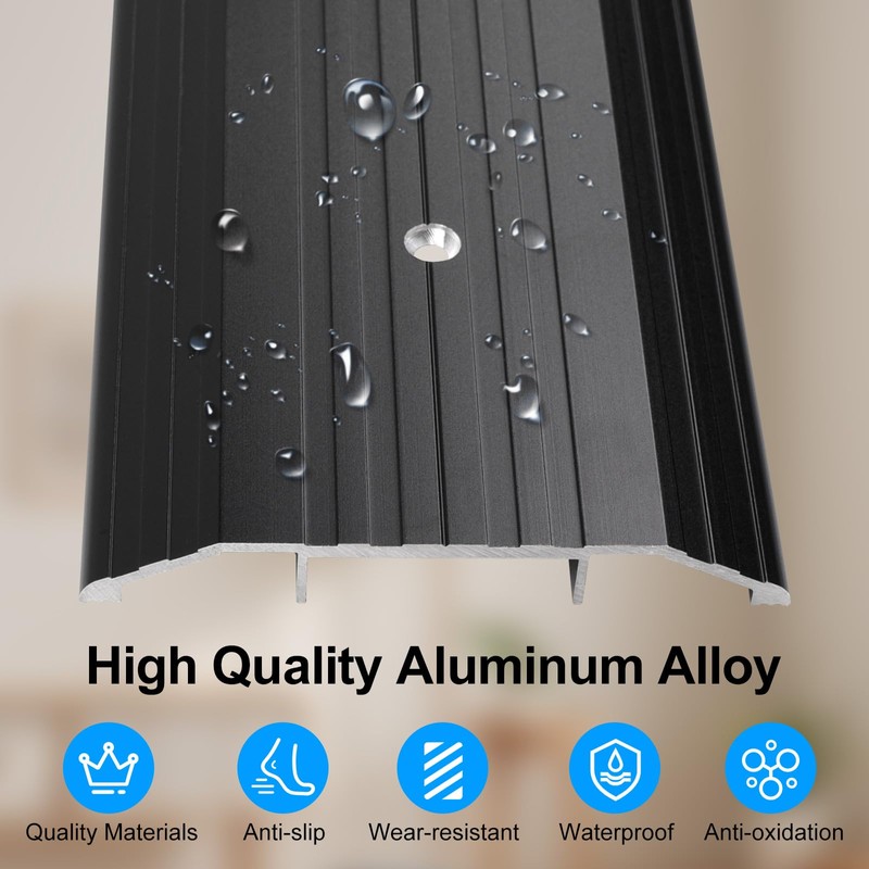 Orechic 4″Wide Sturdy Thicken Aluminum Threshold Strip, Stylish Floor Transition