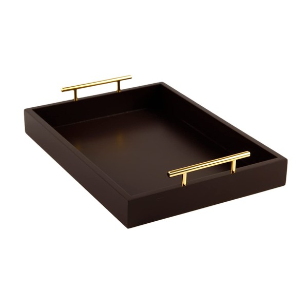 JJSQYLAN Wooden Serving Tray with Handles Rectangle Breakfast Tray for