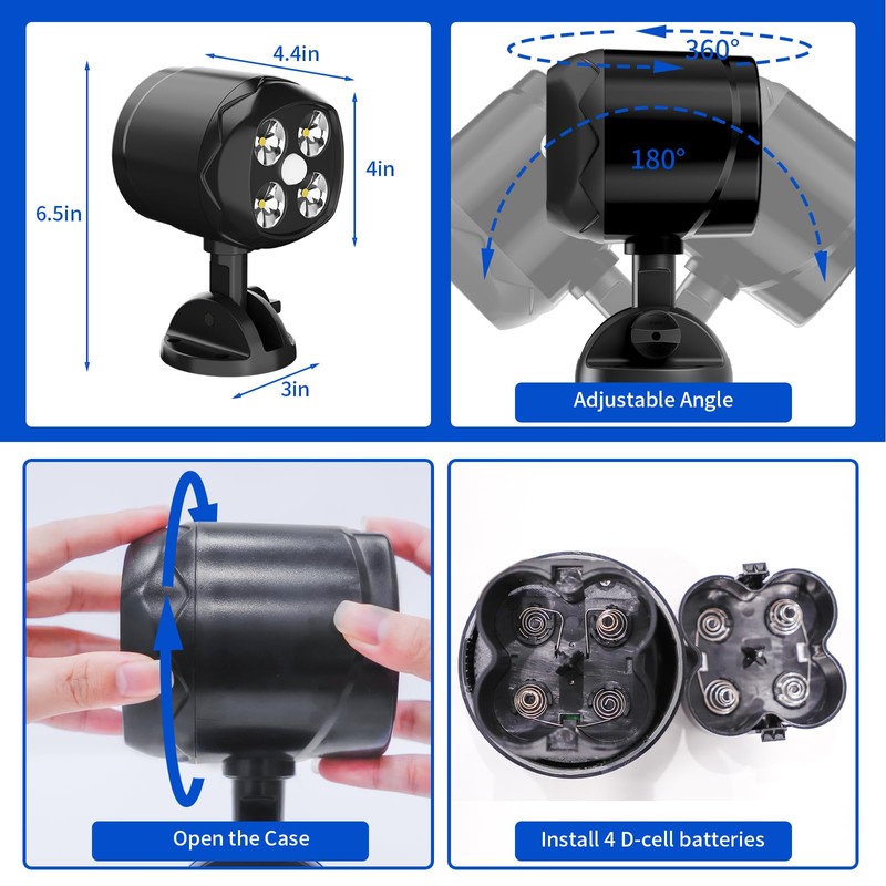 Ottymer Battery Operated Outdoor Motion Sensor Light, 600LM 6000K Waterproof