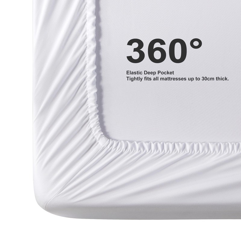 Sonive Double Fitted Sheet, Soft Breathable Bed Sheets, Extra Large