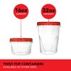 32oz Plastic Containers with Red Twist Top Lids (6 Pack)