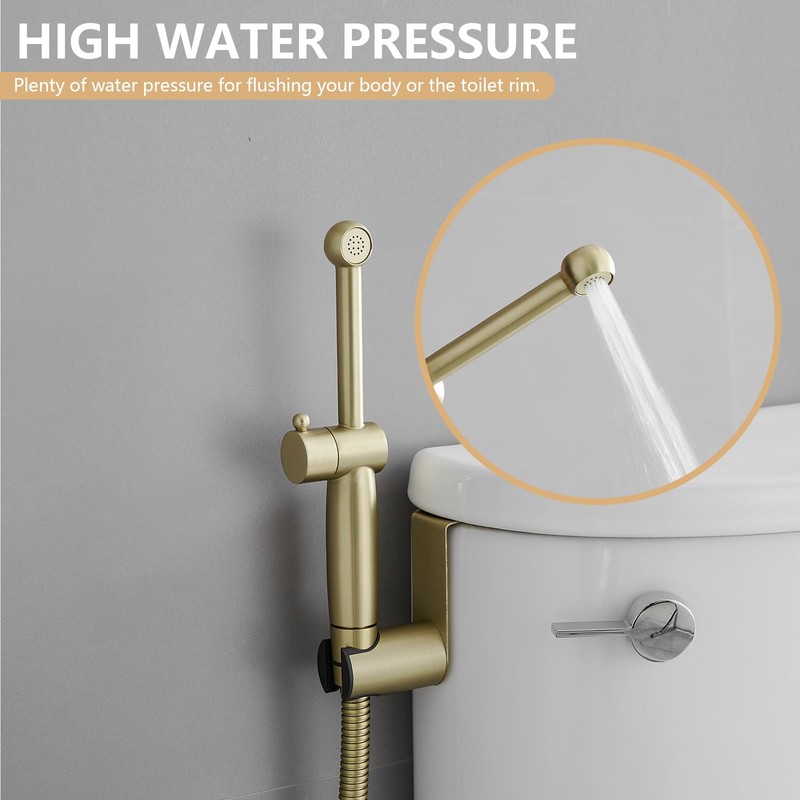 BATHLAVISH Handheld Bidet Sprayer for Toilet, All Brass Bathroom Toilet