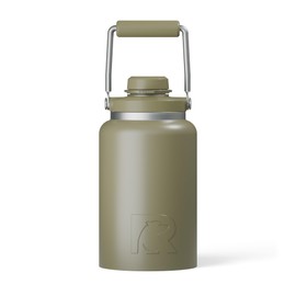 RTIC Half Gallon Outback Jug, Stainless Steel, Insulated Water Bottle with Lid and Handle, BPA-Free, Double Wall Vacuum Insulation, Ceramic Lined, Olive