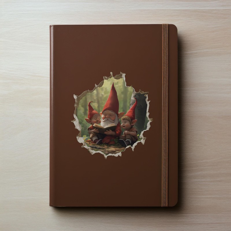 Parent and Child Gnome Reading - Wall Hole 3D Wall