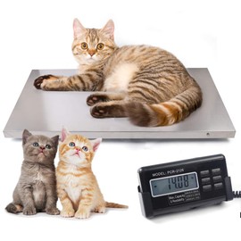 Veterinary Scale, 440LB Heavy Duty Digital Livestock Platform Scale with Power Adapter, Industrial Floor Scale Large Animal Scale Pet Digital Scale for Vet Animal Pet Cat Dog Cattle