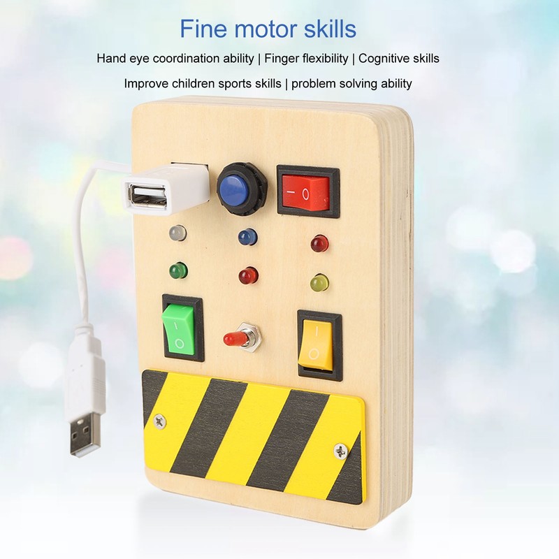 Light Switch Sensory Board Electric Wooden LED Early Education Color