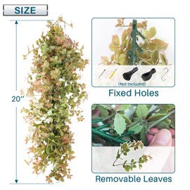 COARBOR 14 PCS Artificial Plant Vines Faux Plants Greenery Garland for Wedding Party Garden Home Kitchen Office Wall Decor Indoor Outdoor Decor, Autumn Orange