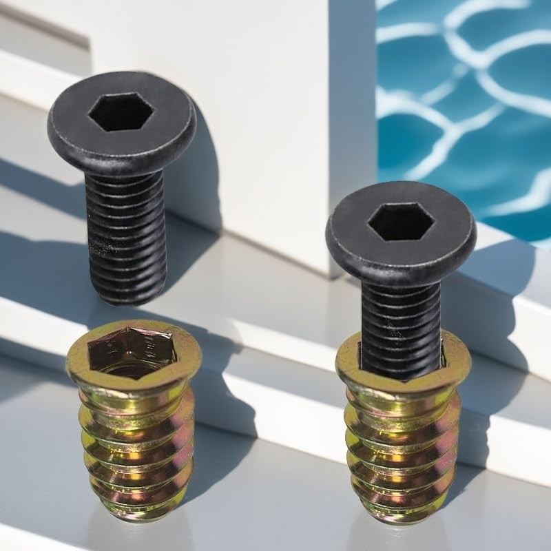 30 Sets 1/4-20 x 3/4" Furniture Screw Nut Threaded Inserts