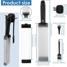 WADY Fresh Meat Slicer - Stainless Steel Manual Fresh Meat Cutter Efficient Meat Cleaver Slicer Nonslip Fresh Meat Cutter Thickness Adjustable 2 or 4 mm for Beef Pork Kitchens (Black)